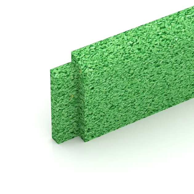 Detailaufnahme der Randausprägung von WARCO-Produkt 4289, Battiscopa, Format 750 x 80 x 20 mm, Farbe Verde Maggio.