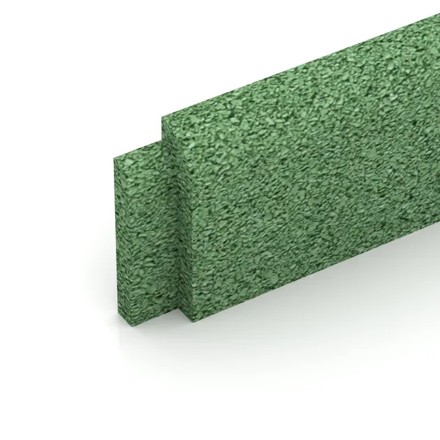 Detailaufnahme der Randausprägung von WARCO-Produkt 4295, Battiscopa, Format 750 x 80 x 20 mm, Farbe Verde pallido.