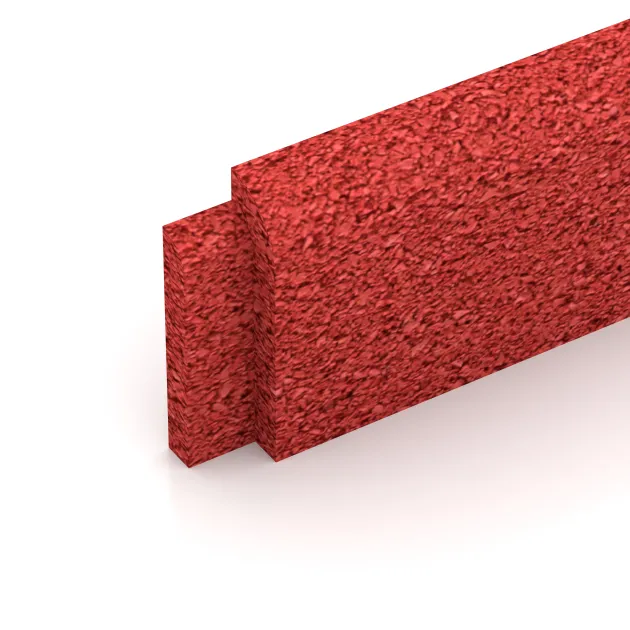 Detailaufnahme der Randausprägung von WARCO-Produkt 4286, Wandschutz Sockelleiste, Format 750 x 20 x 80 mm, Farbe Rose.