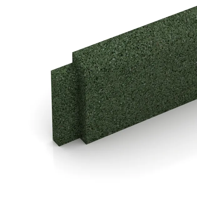 Detailaufnahme der Randausprägung von WARCO-Produkt 2265, Battiscopa, Format 750 x 80 x 20 mm, Farbe Verde erba.