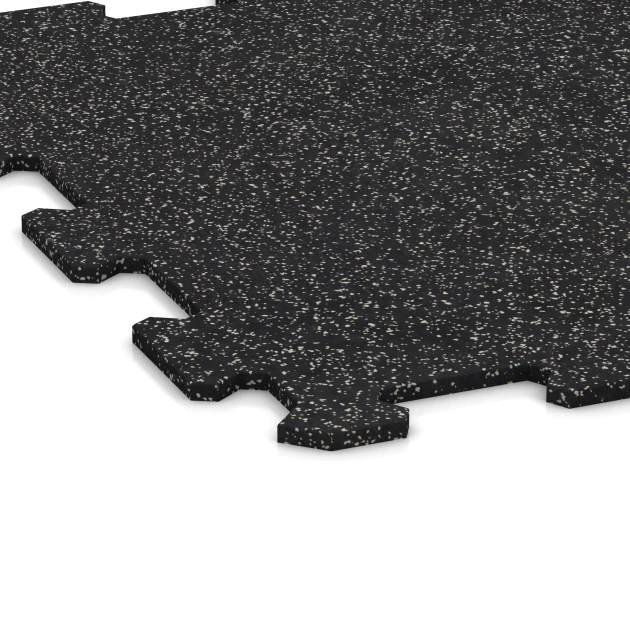 La vue détaillée sur les bords du produit WARCO 0921, Sol de Fitness Compact, au format 485 x 485 x 8 mm | 0,235 m², en couleur Vert doux moucheté.