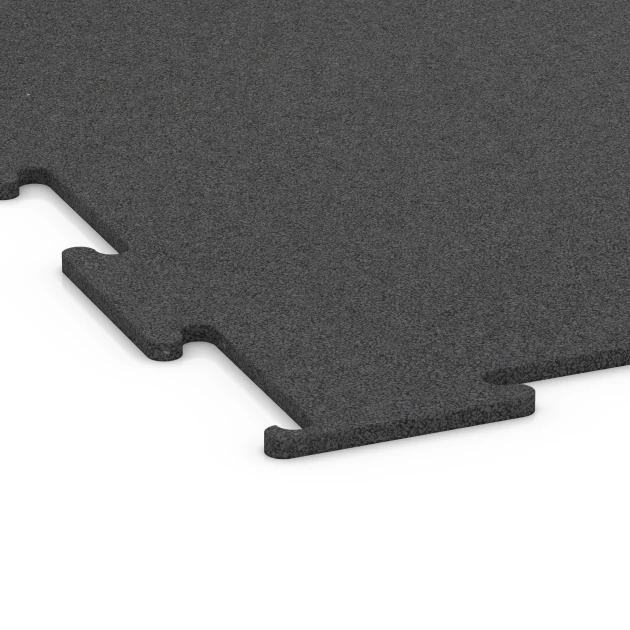 Detailaufnahme der Randausprägung von WARCO-Produkt 6449, Pavimento Fitness Compatto, Format 100 × 100 × 0,8 cm, Farbe Antracite.