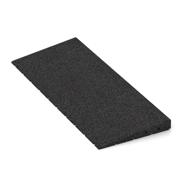 Detailaufnahme der Randausprägung von WARCO-Produkt 2468, Rampa di soglia 75 cm, Format 75 x 30 cm | 8 < 45 mm, Farbe Antracite.