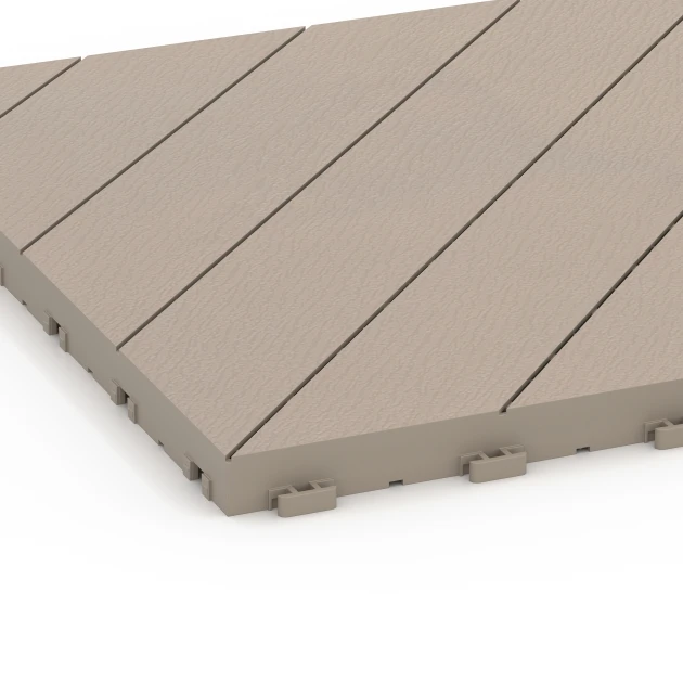 Detailaufnahme der Randausprägung von WARCO-Produkt 6327, Spina di pesce – Piastrella a incastro, Format 38,5 x 38,5 x 2 cm, Farbe Vaniglia.