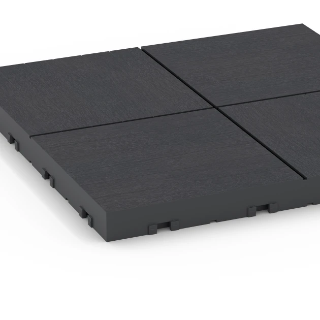 Detailaufnahme der Randausprägung von WARCO-Produkt 6347, Mosaico – Piastrella a incastro, Format 30 x 30 x 2 cm, Farbe Ardesia.