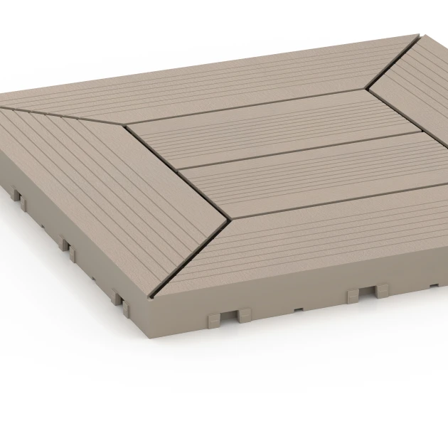Detailaufnahme der Randausprägung von WARCO-Produkt 6350, Motivo a cassettoni – Piastrella a incastro, Format 30 x 30 x 2 cm, Farbe Vaniglia.