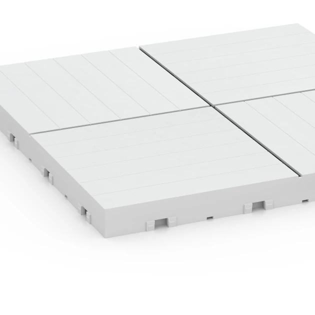 Detailaufnahme der Randausprägung von WARCO-Produkt 6353, Mosaico – Piastrella a incastro, Format 30 x 30 x 2 cm, Farbe Gesso.