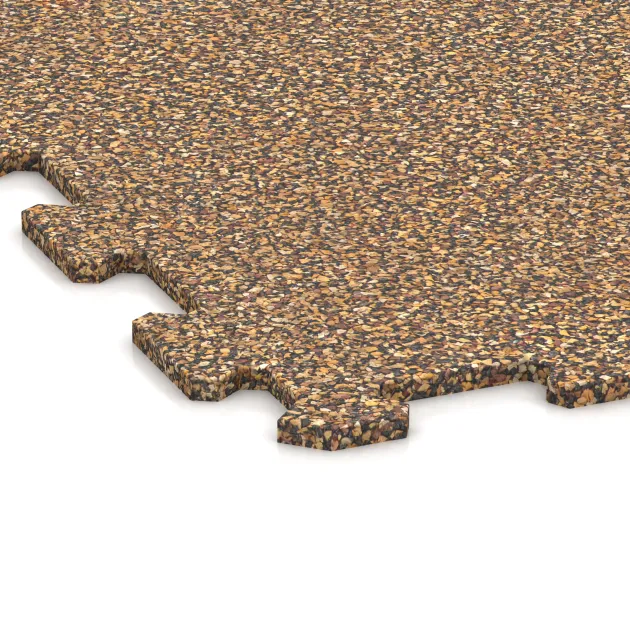 La vue détaillée sur les bords du produit WARCO 1032, Sol de Fitness Compact, au format 970 x 970 x 8 mm, en couleur Maroc.