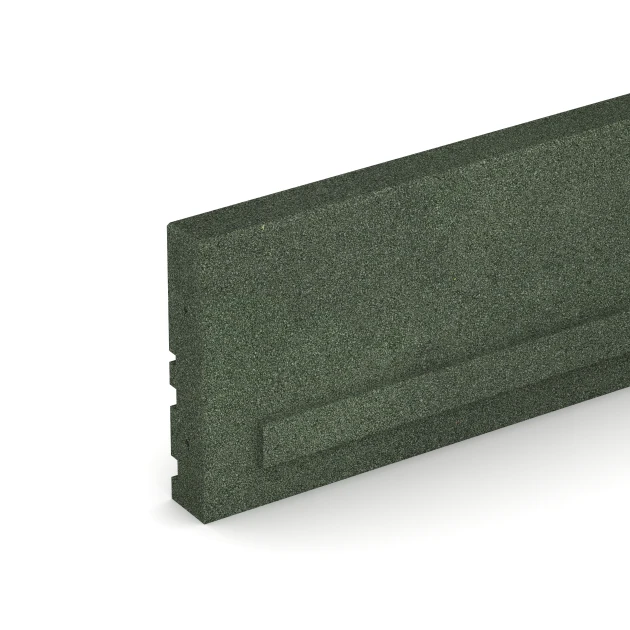 Detailaufnahme der Randausprägung von WARCO-Produkt 3786, Cordolo in gomma, Format 100 × 5 × 25 cm, Farbe Verde erba.