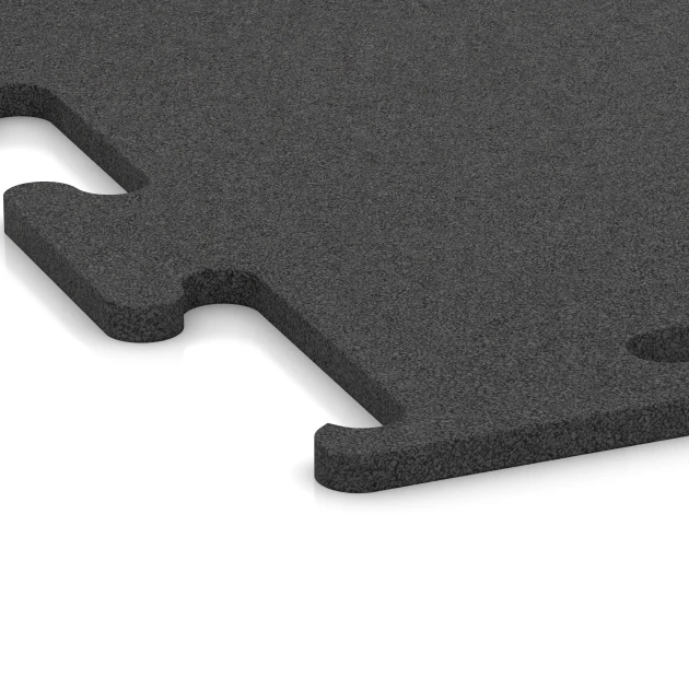 La vue détaillée sur les bords du produit WARCO 3747, Fitness Performance Elite Revêtement Sportif, au format 100 x 100 x 1,5 cm | 1,00 m², en couleur Anthracite.