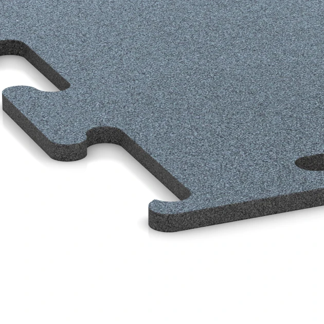 La vue détaillée sur les bords du produit WARCO 6160, Revêtement sportif Fitness Performance Elite, au format 100 x 100 x 1,5 cm | 1,00 m², en couleur Argent vieilli.