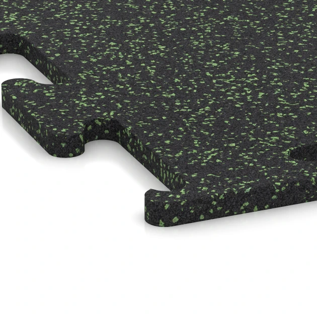 Detailaufnahme der Randausprägung von WARCO-Produkt 6979, Fitness Performance Elite Pavimento Sportivo, Format 100 x 100 x 2 cm | 1,00 m², Farbe Verde leggermente punteggiato.