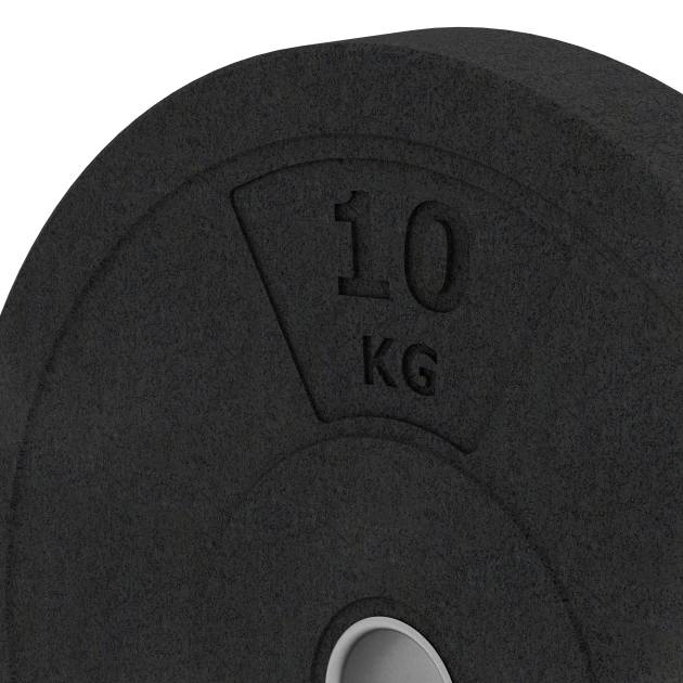 Detailaufnahme der Randausprägung von WARCO-Produkt 6085, Bumper Plate, Format 10 kg | ø 45,4 x 5,85 cm, Farbe Antracite.