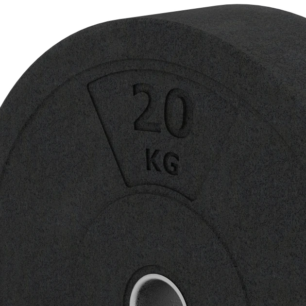 La vue détaillée sur les bords du produit WARCO 6087, Bumper Plate, au format 20 kg | ø 45,4 x 11,38 cm, en couleur Anthracite.