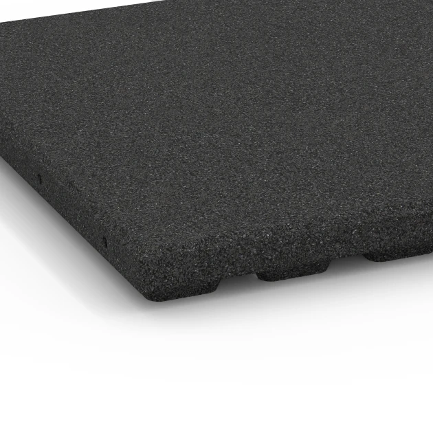 Detailaufnahme der Randausprägung von WARCO-Produkt 6283, Piastrelle antitrauma, Format 50 x 50 x 4 cm, Farbe Antracite.