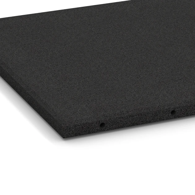 Detailaufnahme der Randausprägung von WARCO-Produkt 6287, Fallschutzplatten, Format 50 x 50 x 3 cm, Farbe Anthrazit.