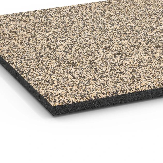 Detailaufnahme der Randausprägung von WARCO-Produkt 6360, Terrassenplatte Classic, Format 50 x 50 x 3 cm, Farbe Travertin.