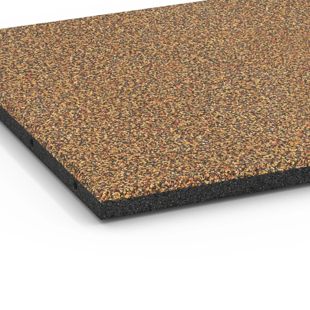 Detailaufnahme der Randausprägung von WARCO-Produkt 6416, Fallschutzplatte – 90 cm, Format 50 x 50 x 3 cm | 0,25 m², Farbe Terra Cotta.