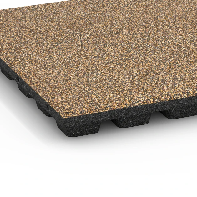 La vue détaillée sur les bords du produit WARCO 6439, Dalle amortissante – 160 cm, au format 50 x 50 x 4,8 cm, en couleur Rattan.