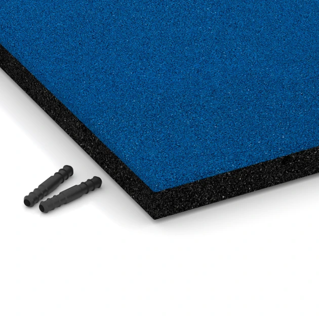 Detailaufnahme der Randausprägung von WARCO-Produkt 6220, Piastrelle antitrauma, Format 50 x 50 x 4 cm, Farbe Azzurro cielo.