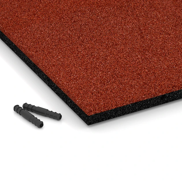 Detailaufnahme der Randausprägung von WARCO-Produkt 6248, Piastrella da terrazzo – 3 cm, Format 50 x 50 x 3 cm, Farbe Rosso mattone.