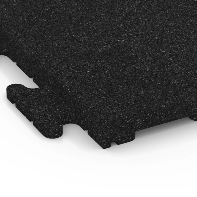 Detailaufnahme der Randausprägung von WARCO-Produkt 6190, Piastrella per pavimento fitness Classic, Format 50 x 50 x 3 cm | 0,25 m², Farbe Antracite.
