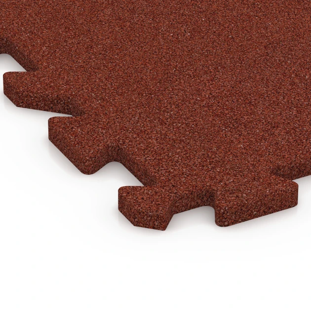 Detailaufnahme der Randausprägung von WARCO-Produkt 6984, Piastrella per palestra, Format 50 x 50 x 2 cm | 0,25 m², Farbe Rosso mattone.