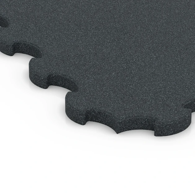 Detailaufnahme der Randausprägung von WARCO-Produkt 6322, Tappetino Protettivo Fitness, Format 102,5 x 102,5 x 3 cm | 1,05 m², Farbe Antracite.