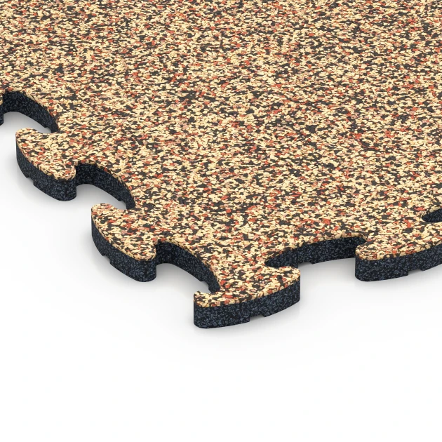Detailaufnahme der Randausprägung von WARCO-Produkt 6790, Piastrelle balcone gomma, Format 44,6 x 44,6 x 1,8 cm, Farbe Terracotta.