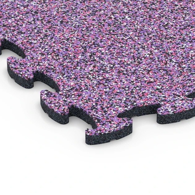 Detailaufnahme der Randausprägung von WARCO-Produkt 6792, Piastrelle balcone gomma, Format 44,6 x 44,6 x 1,8 cm, Farbe Lavanda.