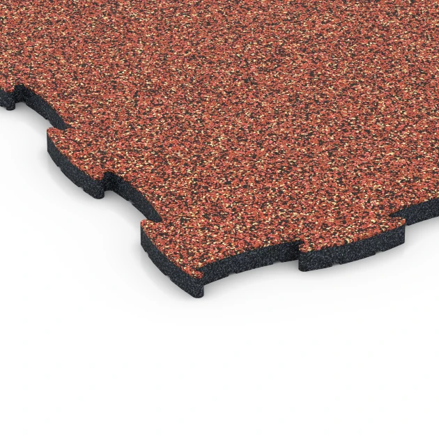 Detailaufnahme der Randausprägung von WARCO-Produkt 6854, Fitness Active Floor System, Format 97,1 x 97,1 x 2,8 cm, Farbe Feuersglut.