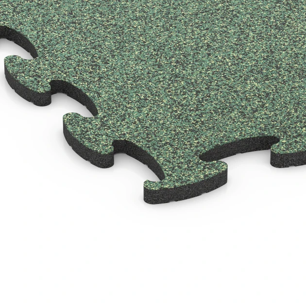 Detailaufnahme der Randausprägung von WARCO-Produkt 6888, Fitness Max Floor System, Format 98 x 98 x 2,8 cm, Farbe Prato inglese.
