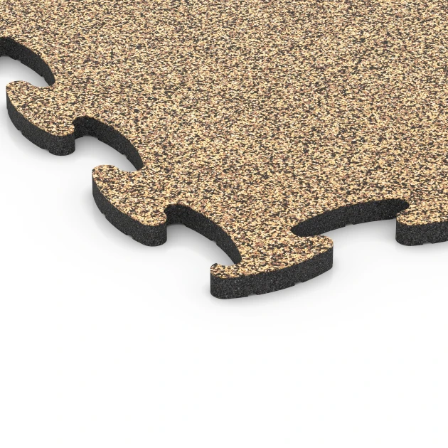 Detailaufnahme der Randausprägung von WARCO-Produkt 6894, Fitness Max Floor System, Format 98 x 98 x 2,8 cm, Farbe Rattan Lounge.