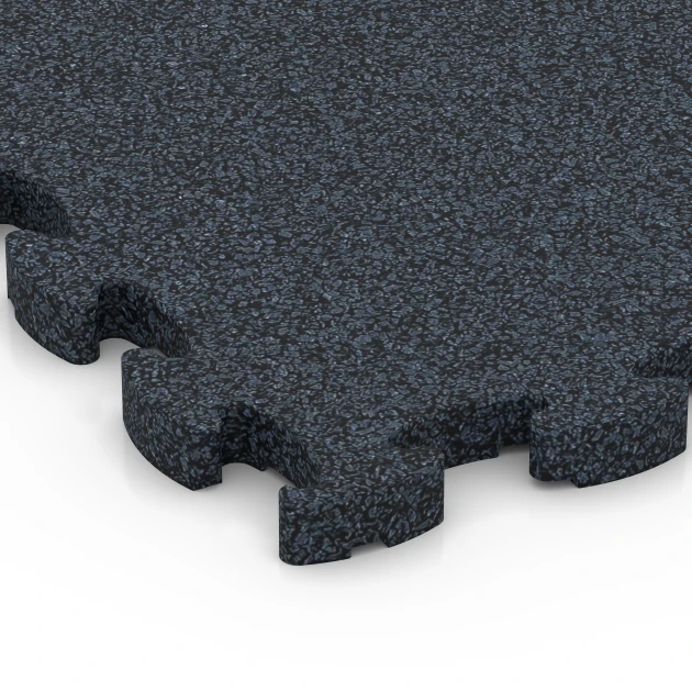 Detailaufnahme der Randausprägung von WARCO-Produkt 6958, Fitness Premium Boden, Format 28,9 x 28,9 x 1,8 cm, Farbe Anthrazit.