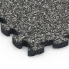 Detailaufnahme der Randausprägung von WARCO-Produkt 6814, Piastrella balcone in gomma, Format 28,9 x 28,9 x 1,8 cm, Farbe Granito grigio scuro.