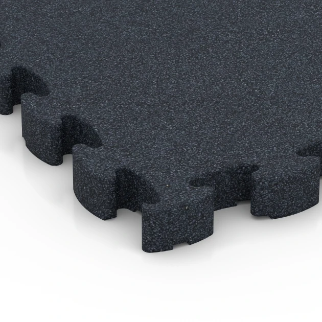 Detailaufnahme der Randausprägung von WARCO-Produkt 6965, Fitness Premium Boden Plus, Format 28,9 x 28,9 x 2,8 cm, Farbe Anthrazit.
