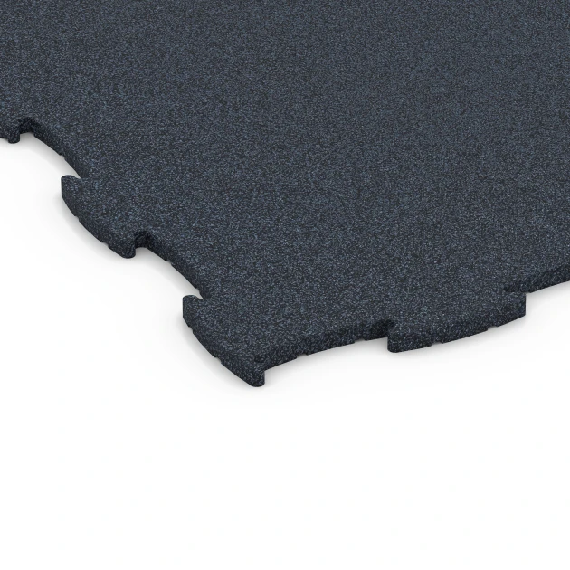 Detailaufnahme der Randausprägung von WARCO-Produkt 6962, Fitness Premium pavimento sportivo, Format 99 x 99 x 1,8 cm, Farbe Antracite.