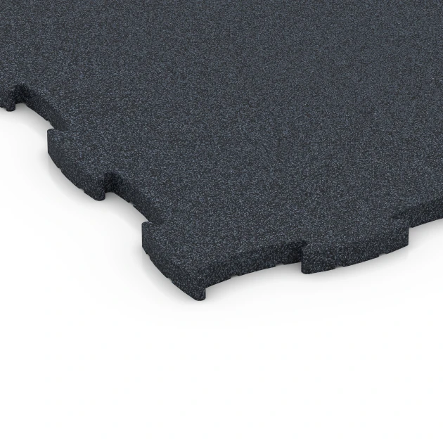 Detailaufnahme der Randausprägung von WARCO-Produkt 6963, Fitness Premium Boden, Format 99 x 99 x 2,8 cm, Farbe Anthrazit.