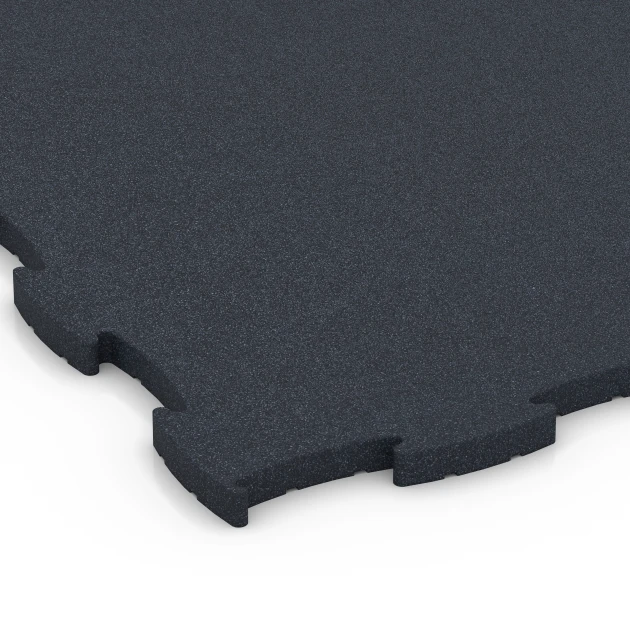 La vue détaillée sur les bords du produit WARCO 6969, Fitness Premium sol technique, au format 99 x 99 x 2,8 cm, en couleur Anthracite.
