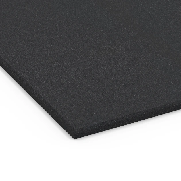 Detailaufnahme der Randausprägung von WARCO-Produkt 7073, Fitness Performance Basic pavimento sportivo, Format 100 x 100 x 1,5 cm | 1,00 m², Farbe Antracite.