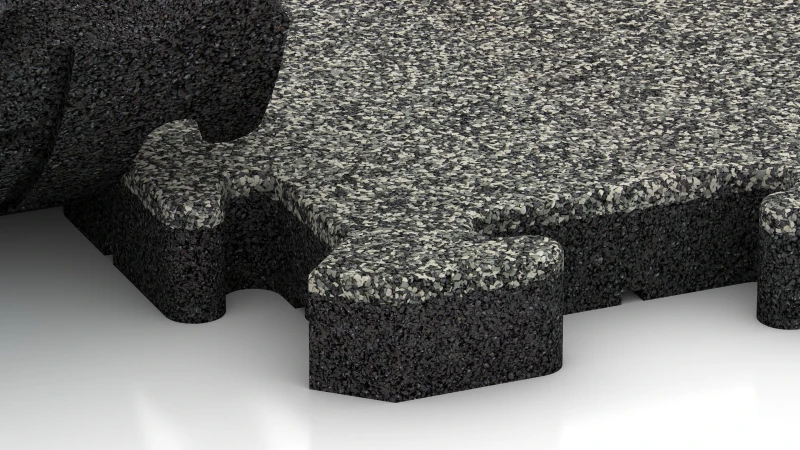 Connexion puzzle avec chanfrein légèrement arrondi