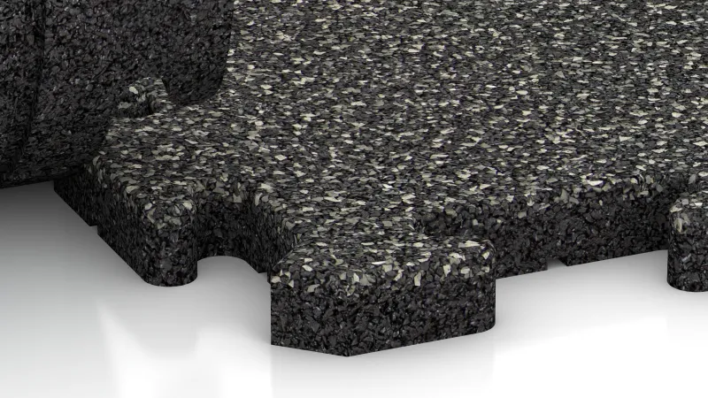 Assemblage puzzle avec chanfrein légèrement arrondi