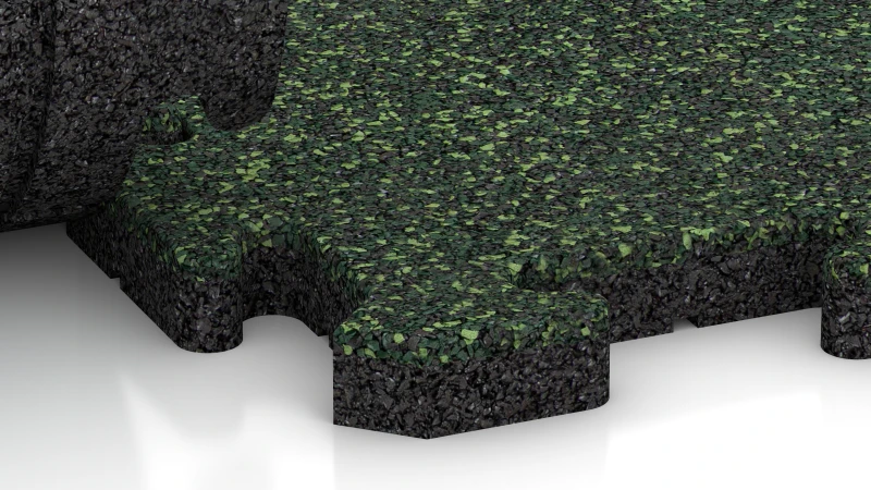 Connexion puzzle avec chanfrein légèrement arrondi