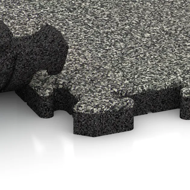Le gros plan sur le système de connexion des revêtements de sol WARCO 5100 - Dalle de rive en couleur Granit classique. Les dimensions 1000 x 485 x 40 mm.