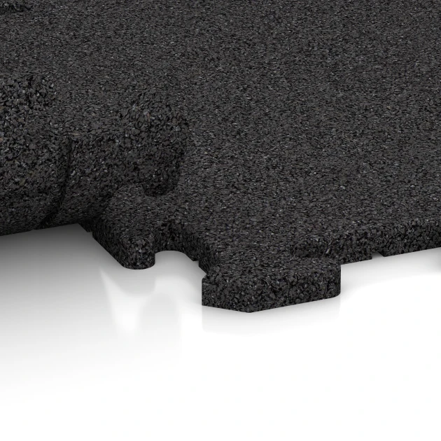 Le gros plan sur le système de connexion des revêtements de sol WARCO 0164 - Dalle clipsable de terrasse en couleur Anthracite. Les dimensions 50 x 50 x 1,8 cm | 0,25 m².