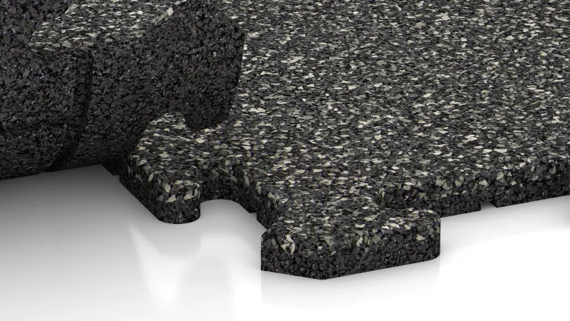 Assemblage puzzle avec chanfrein légèrement arrondi