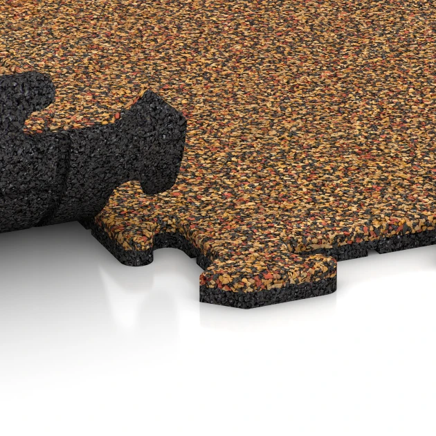 Großaufnahme vom Verbindungssystem von WARCO-Boden 0304 - Poolumrandung im Farbdesign Terra Cotta. Abmessungen 100 x 100 x 1,8 cm | 1,00 m².