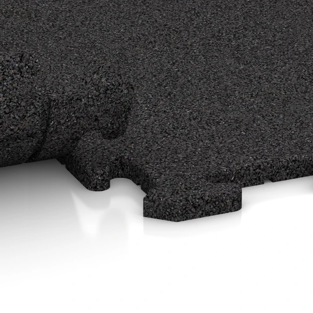 Großaufnahme vom Verbindungssystem von WARCO-Boden 0364 - Treppenbelag im Farbdesign Anthrazit. Abmessungen 100 x 100 x 1,8 cm | 1,00 m².