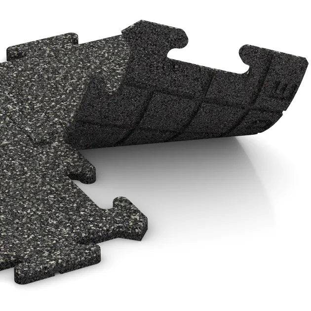 Le gros plan sur le système de connexion des revêtements de sol WARCO 4700 - Dalle de rive en couleur Granit foncé. Les dimensions 500 x 235 x 18 mm.