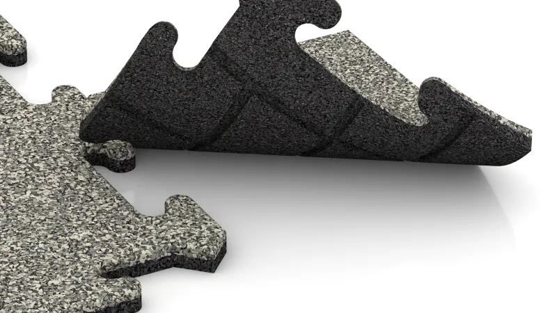 Assemblage puzzle avec chanfrein légèrement arrondi